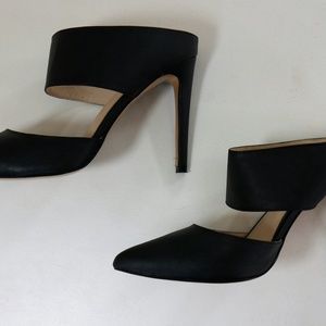 black high heel mules womens
